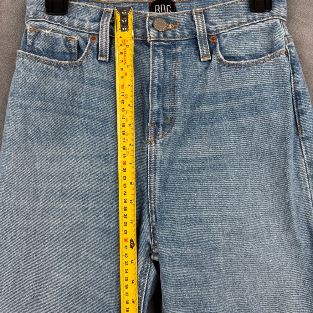 BDG Urban Outfitters Wide Leg Jeans 25 Ripped Distressed Frayed Hem Light Wash - Picture 5 of 11
